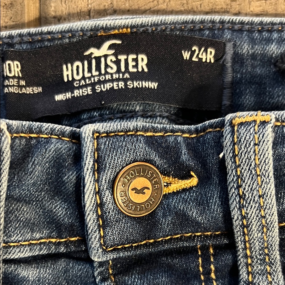 Hollister Classic Blue Jeans 00R W24R High Rise Super Skinny - Picture 2 of 9